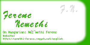 ferenc nemethi business card